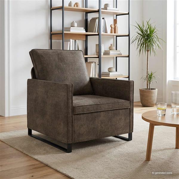 Grote foto vidaxl enkele sofa donkergrijs 70 x 81 x 82 cm faux su de stof huis en inrichting bankstellen