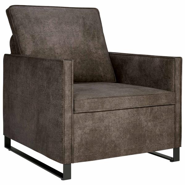 Grote foto vidaxl enkele sofa donkergrijs 70 x 81 x 82 cm faux su de stof huis en inrichting bankstellen