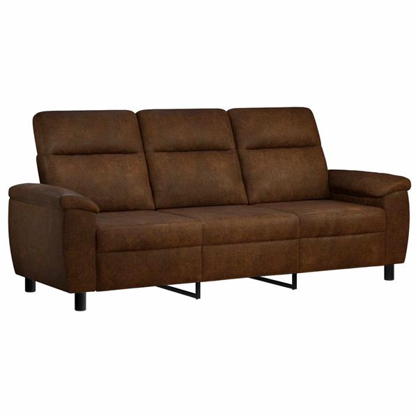 Grote foto vidaxl bank bruin 214 x 90 x 95 cm nep suede leer huis en inrichting bankstellen