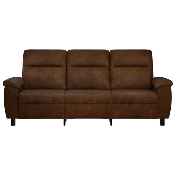 Grote foto vidaxl bank bruin 214 x 90 x 95 cm nep suede leer huis en inrichting bankstellen