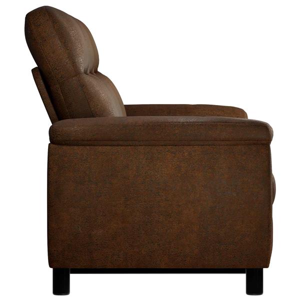Grote foto vidaxl bank bruin 214 x 90 x 95 cm nep suede leer huis en inrichting bankstellen