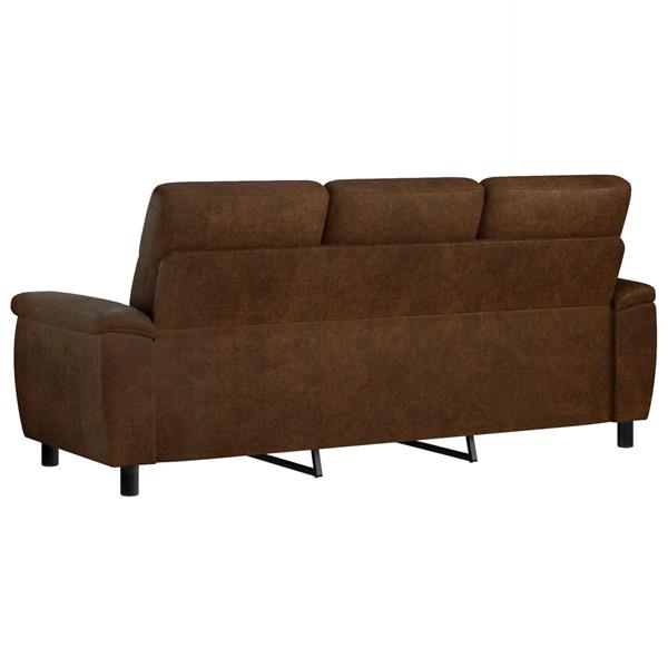 Grote foto vidaxl bank bruin 214 x 90 x 95 cm nep suede leer huis en inrichting bankstellen