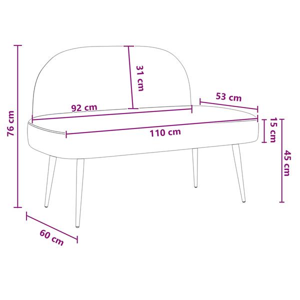 Grote foto vidaxl beklede bank met rugleuning politieblauw 110 x 60 x 76 cm huis en inrichting overige huis en inrichting