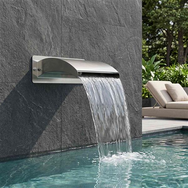 Grote foto vidaxl zwembadwaterval met led roestvrij staal 304 30 x 9 x 26 cm tuin en terras overige tuin en terras