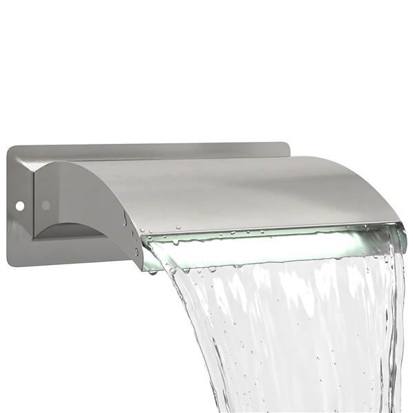 Grote foto vidaxl zwembadwaterval met led roestvrij staal 304 30 x 9 x 26 cm tuin en terras overige tuin en terras