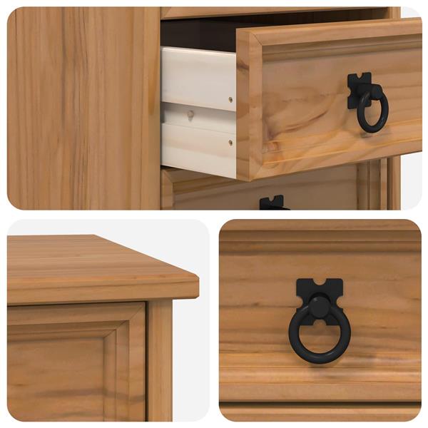 Grote foto vidaxl rolkast met lades corona massief grenenhout en engineered wood huis en inrichting overige