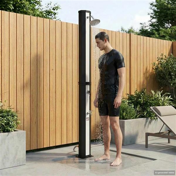 Grote foto vidaxl zonne douche met douchekop en kraan 40 l pvc abs zinklegering tuin en terras zwembaden toebehoren