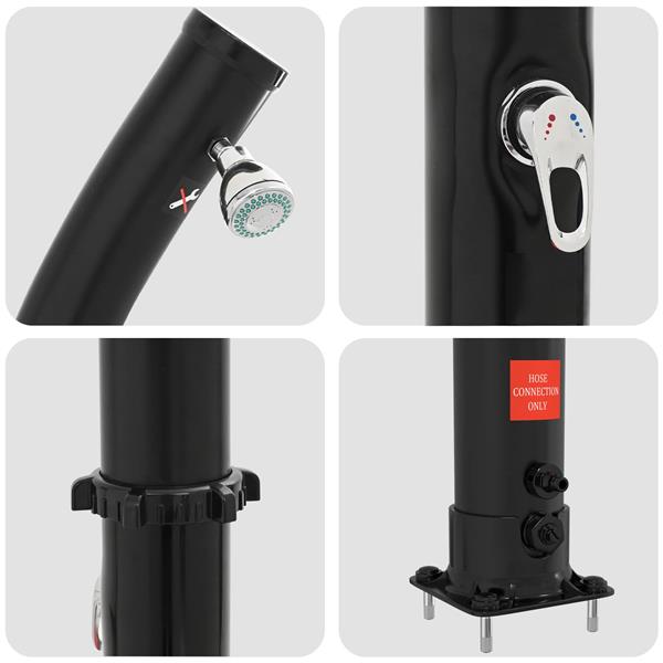 Grote foto vidaxl zonne douche met douchekop 20 l pvc abs zinklegering zwart tuin en terras zwembaden toebehoren