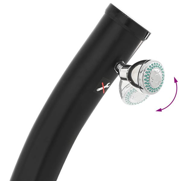 Grote foto vidaxl zonne douche met douchekop 20 l pvc abs zinklegering zwart tuin en terras zwembaden toebehoren