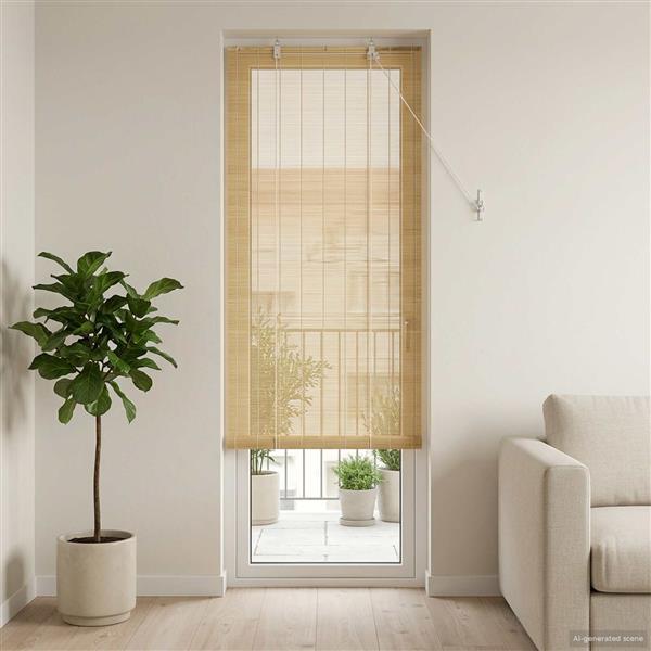 Grote foto vidaxl rolgordijn naturel 70 x 220 cm bamboe huis en inrichting gordijnen en lamellen