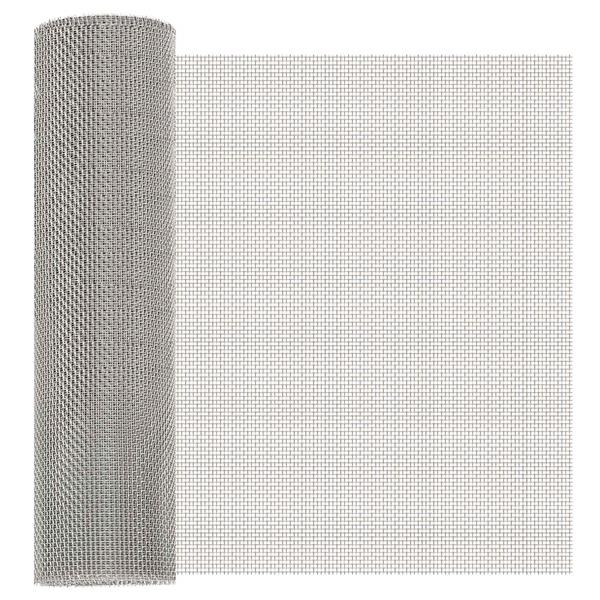 Grote foto vidaxl gaas scherm 40 x 200 cm 8 mesh rvs 201 zilverkleurig tuin en terras hekken en schuttingen