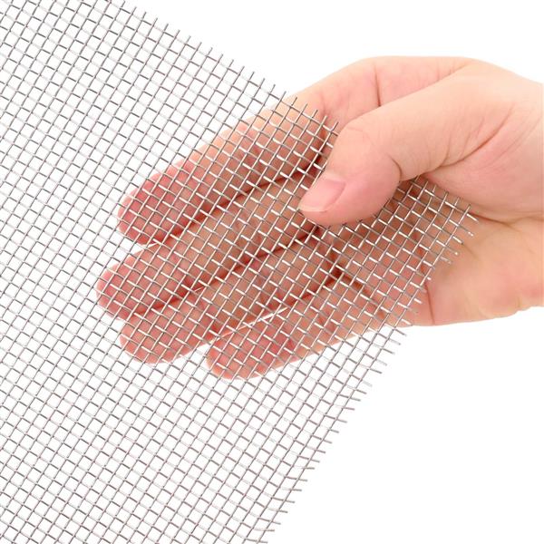 Grote foto vidaxl gaas scherm 40 x 200 cm 8 mesh rvs 201 zilverkleurig tuin en terras hekken en schuttingen