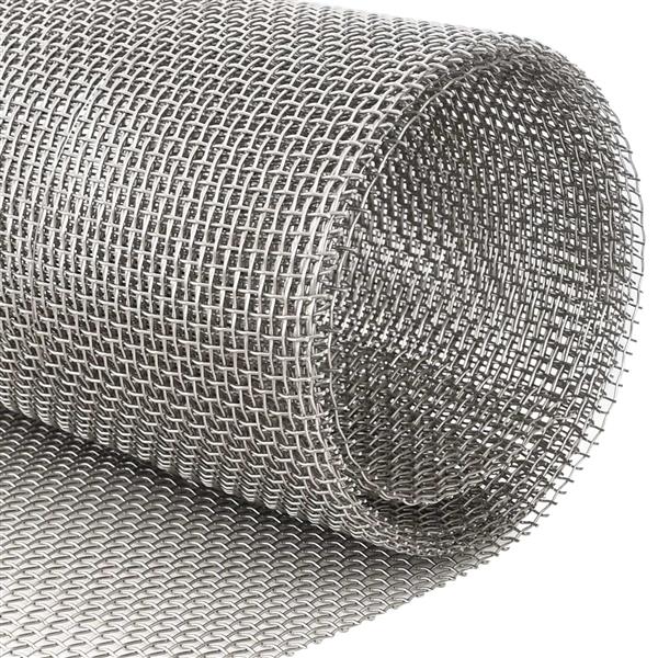 Grote foto vidaxl gaas scherm 80 x 500 cm 6 mesh rvs 201 zilverkleurig tuin en terras hekken en schuttingen