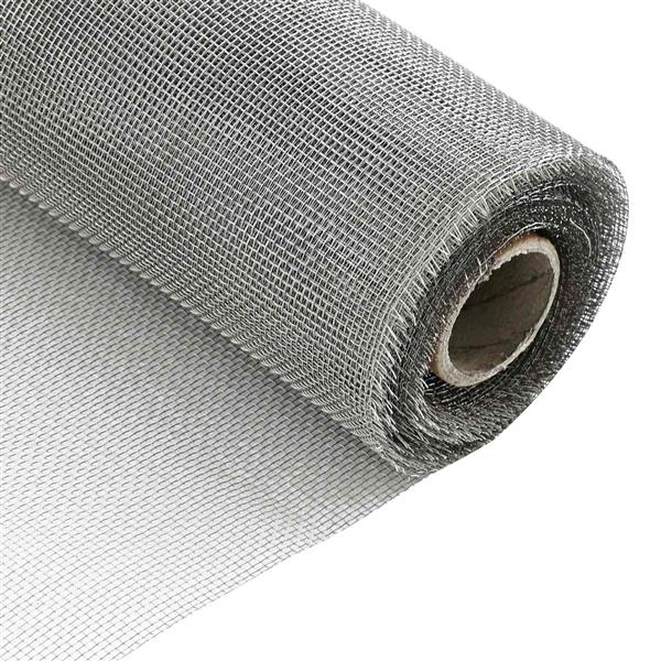Grote foto vidaxl gaasnet 100 x 2000 cm 18 mesh roestvrij staal 304 zilver tuin en terras hekken en schuttingen