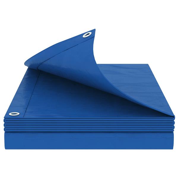 Grote foto vidaxl zeil met oogjes blauw 8 x 10 m 260 gsm pe doe het zelf en verbouw materialen en producten