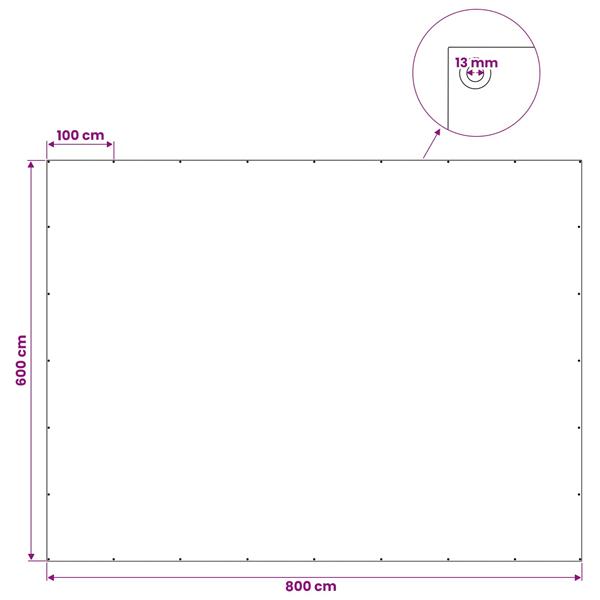 Grote foto vidaxl zeil met oogjes wit 6 x 8 m 260 gsm pe doe het zelf en verbouw materialen en producten