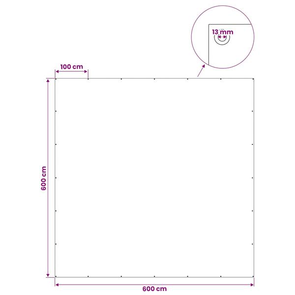 Grote foto vidaxl zeil met oogjes wit 6 x 6 m 260 gsm pe doe het zelf en verbouw materialen en producten