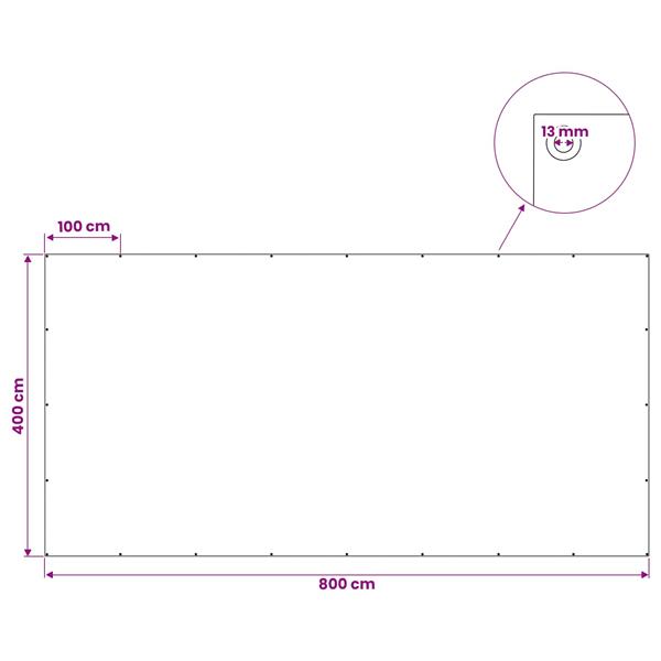 Grote foto vidaxl zeil met oogjes wit 4 x 8 m 260 gsm pe doe het zelf en verbouw materialen en producten