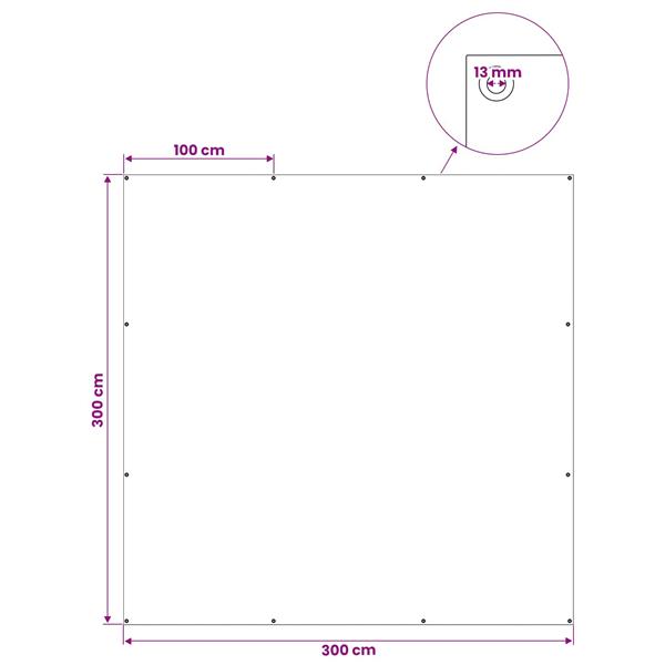 Grote foto vidaxl zeil met oogjes wit 3 x 3 m 260 gsm pe doe het zelf en verbouw materialen en producten