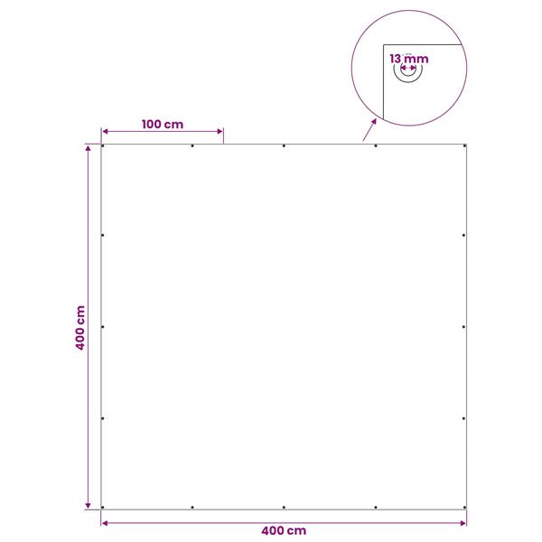Grote foto vidaxl zeil met oogjes wit 4 x 4 m 180 gsm pe doe het zelf en verbouw materialen en producten