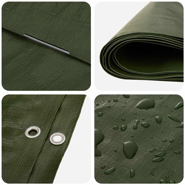Grote foto vidaxl zeil met oogjes groen 2 x 3 m 260 gsm pe doe het zelf en verbouw materialen en producten
