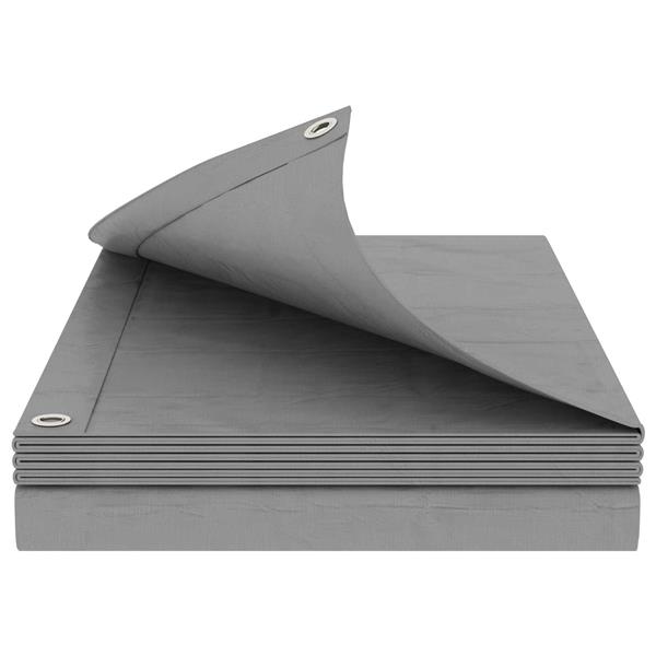 Grote foto vidaxl zeil met oogjes lichtgrijs 8 x 8 m 260 gsm pe doe het zelf en verbouw materialen en producten