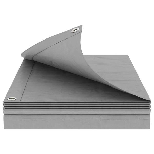 Grote foto vidaxl zeil met oogjes lichtgrijs 6 x 12 m 90 gsm pe doe het zelf en verbouw materialen en producten