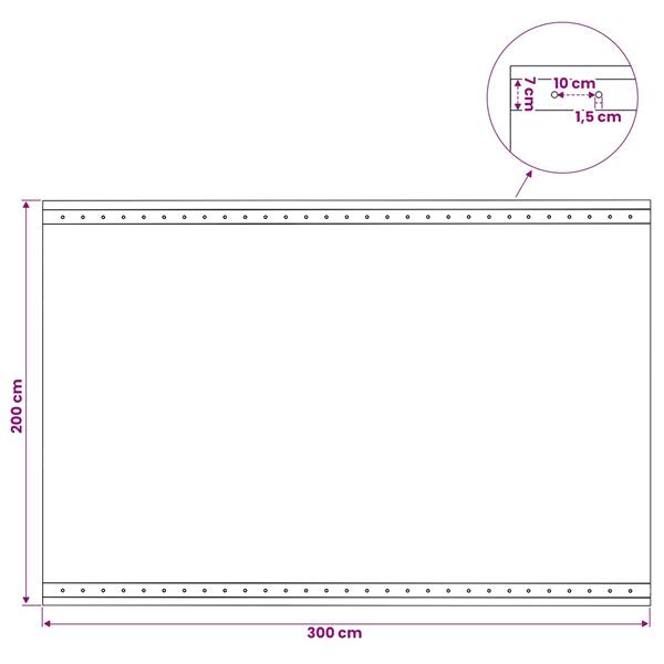 Grote foto vidaxl zeil met oogjes groen 2 x 3 m 260 gsm pe doe het zelf en verbouw materialen en producten