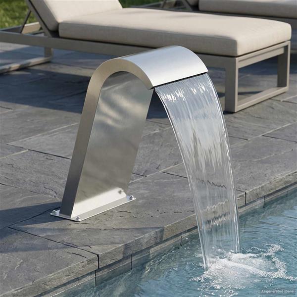 Grote foto vidaxl zwembad fontein zilverkleurig 47 x 31 x 60 cm roestvrij staal tuin en terras overige tuin en terras
