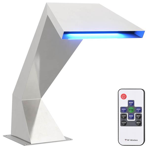 Grote foto vidaxl zwembadwaterval met rgb leds roestvrij staal 63 5 x 29 x 51 cm tuin en terras overige tuin en terras