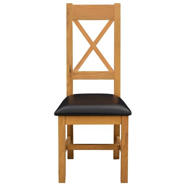 Grote foto vidaxl eetkamerstoel 2 st massief eikenhout zwart 45 x 54 x 105 cm huis en inrichting stoelen