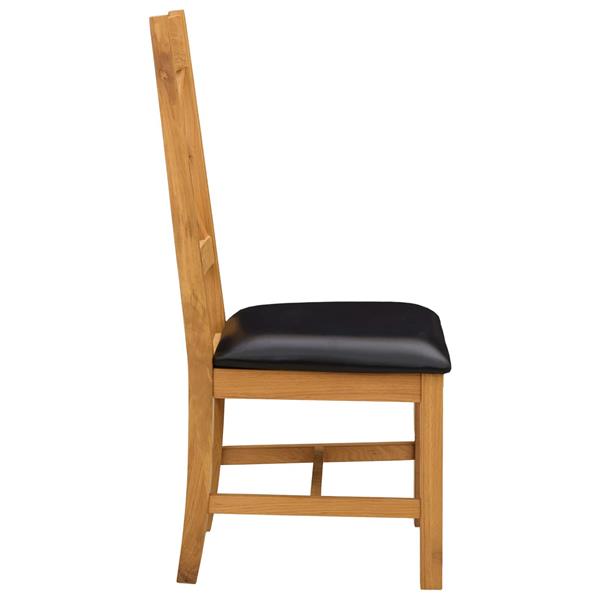 Grote foto vidaxl eetkamerstoel 2 st massief eikenhout zwart 45 x 54 x 105 cm huis en inrichting stoelen