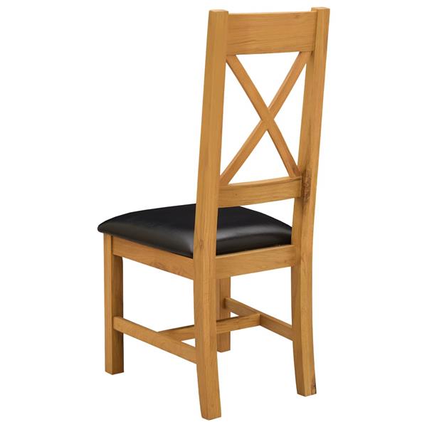 Grote foto vidaxl eetkamerstoel 2 st massief eikenhout zwart 45 x 54 x 105 cm huis en inrichting stoelen