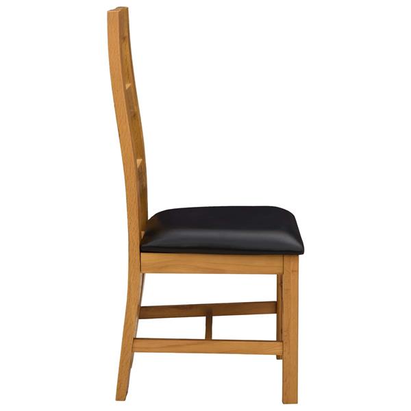 Grote foto vidaxl eetkamerstoel 2 st massief eikenhout zwart 45 x 51 x 105 cm huis en inrichting stoelen