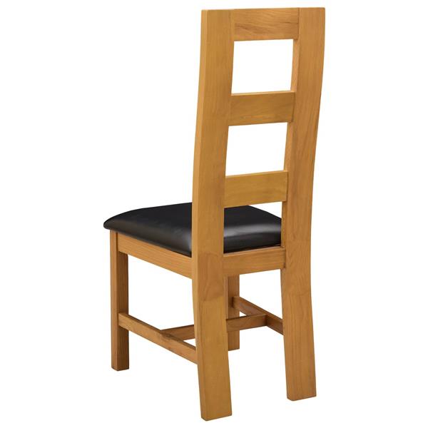 Grote foto vidaxl eetkamerstoel 2 st massief eikenhout zwart 45 x 51 x 105 cm huis en inrichting stoelen