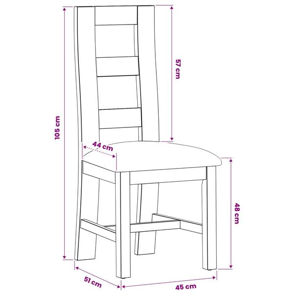 Grote foto vidaxl eetkamerstoel 2 st massief eikenhout zwart 45 x 51 x 105 cm huis en inrichting stoelen