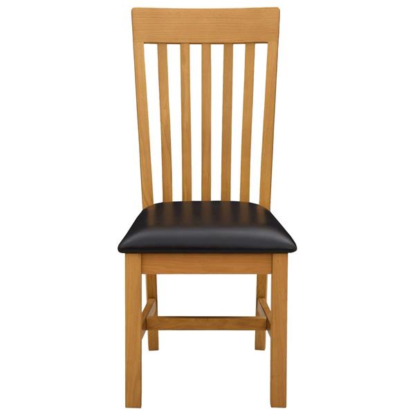 Grote foto vidaxl eetkamerstoel 2 st massief eikenhout zwart 45 x 59 5 x 100 cm huis en inrichting stoelen