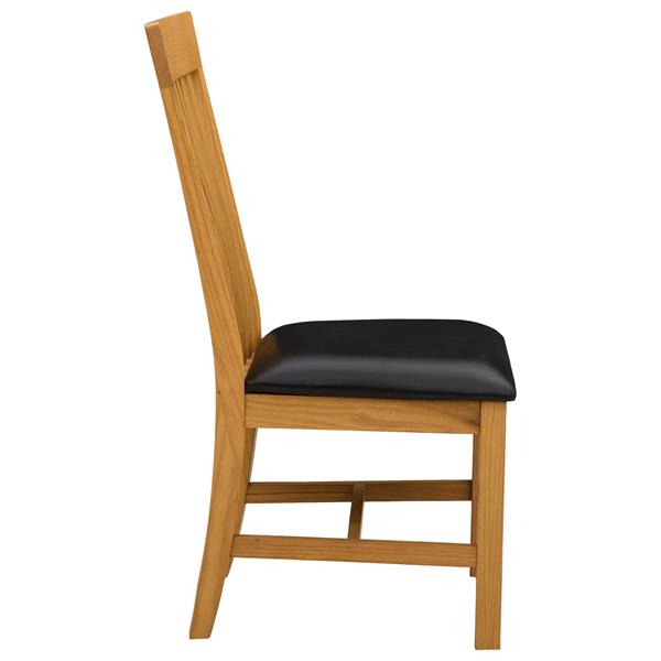 Grote foto vidaxl eetkamerstoel 2 st massief eikenhout zwart 45 x 59 5 x 100 cm huis en inrichting stoelen