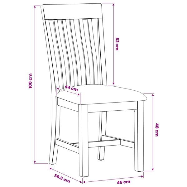 Grote foto vidaxl eetkamerstoel 2 st massief eikenhout zwart 45 x 59 5 x 100 cm huis en inrichting stoelen
