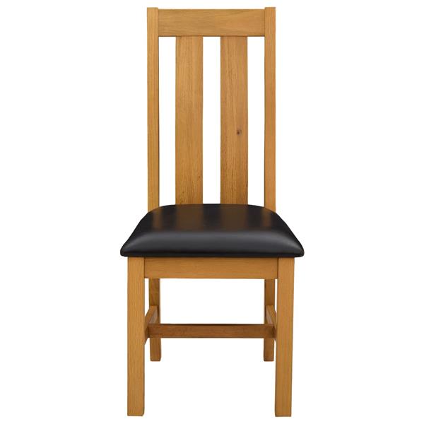 Grote foto vidaxl eetkamerstoel 2 st massief eikenhout zwart 45 x 54 x 100 cm huis en inrichting stoelen
