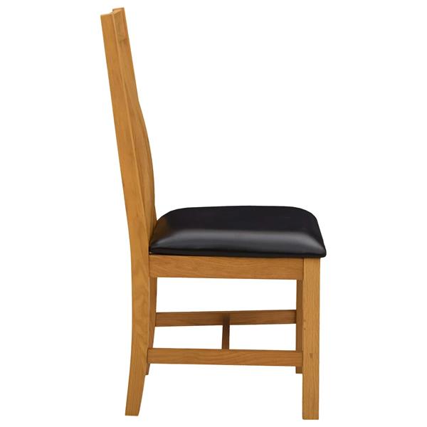 Grote foto vidaxl eetkamerstoel 2 st massief eikenhout zwart 45 x 54 x 100 cm huis en inrichting stoelen