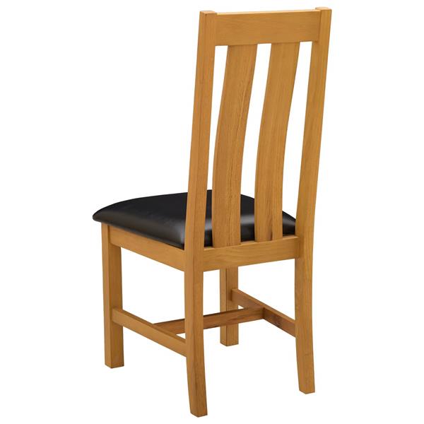 Grote foto vidaxl eetkamerstoel 2 st massief eikenhout zwart 45 x 54 x 100 cm huis en inrichting stoelen