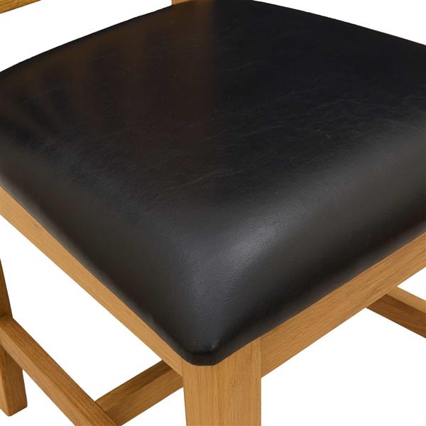 Grote foto vidaxl eetkamerstoel 2 st massief eikenhout zwart 45 x 59 x 92 cm huis en inrichting stoelen