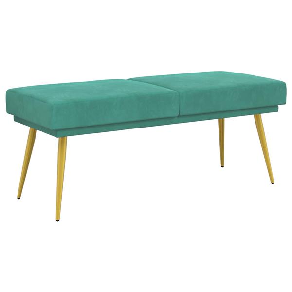 Grote foto vidaxl dubbel laagige bank turquoise 120 x 45 x 46 cm fluweel huis en inrichting overige huis en inrichting