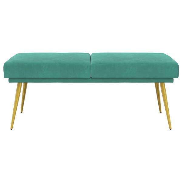 Grote foto vidaxl dubbel laagige bank turquoise 120 x 45 x 46 cm fluweel huis en inrichting overige huis en inrichting