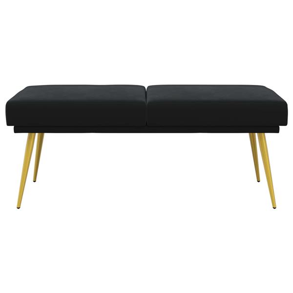 Grote foto vidaxl dubbel laagige bank zwart 120 x 45 x 46 cm fluweel huis en inrichting overige huis en inrichting