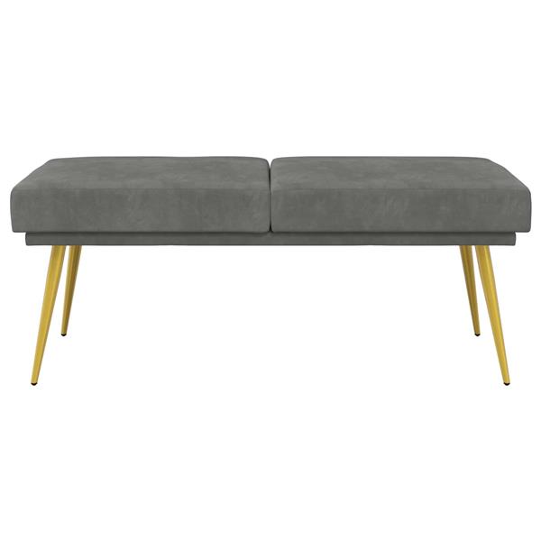 Grote foto vidaxl dubbel laagige bank donkergrijs 120 x 45 x 46 cm fluweel huis en inrichting overige huis en inrichting