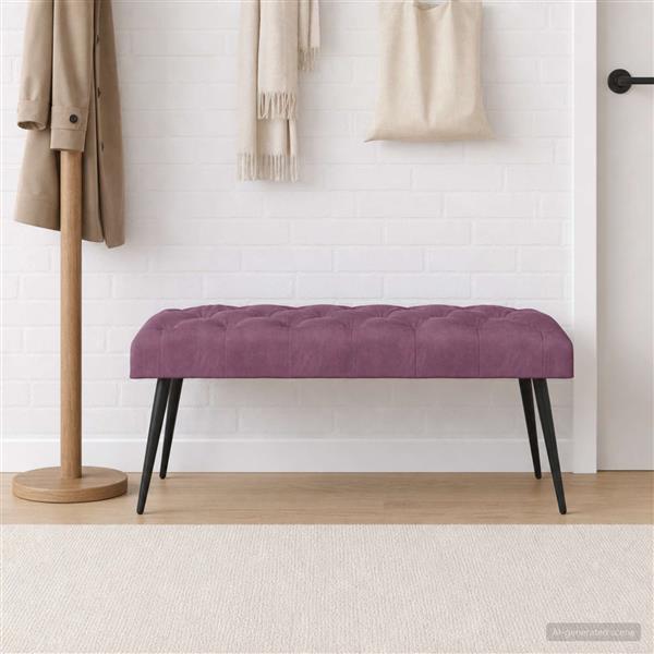 Grote foto vidaxl bank met knoopverstelling paars 110 x 40 x 46 cm fluweel huis en inrichting overige huis en inrichting