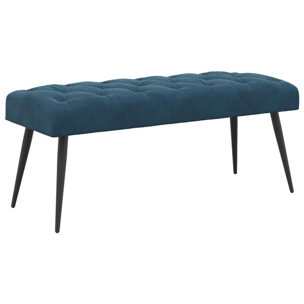 Grote foto vidaxl bank met knoopverstelling blauw 110 x 40 x 46 cm fluweel huis en inrichting overige huis en inrichting
