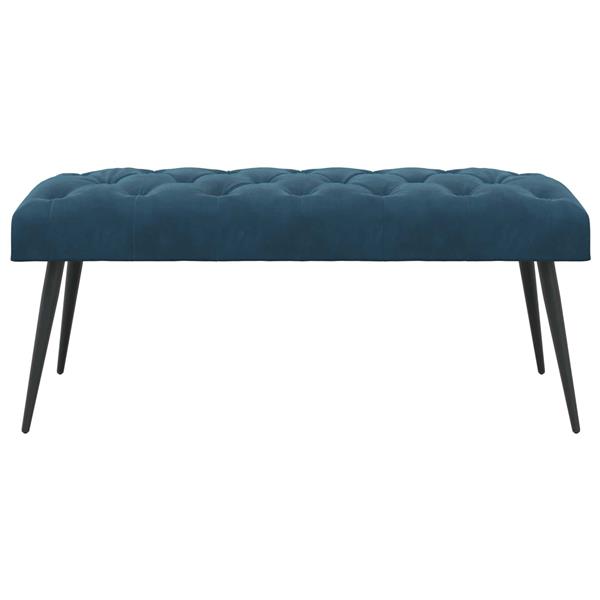 Grote foto vidaxl bank met knoopverstelling blauw 110 x 40 x 46 cm fluweel huis en inrichting overige huis en inrichting